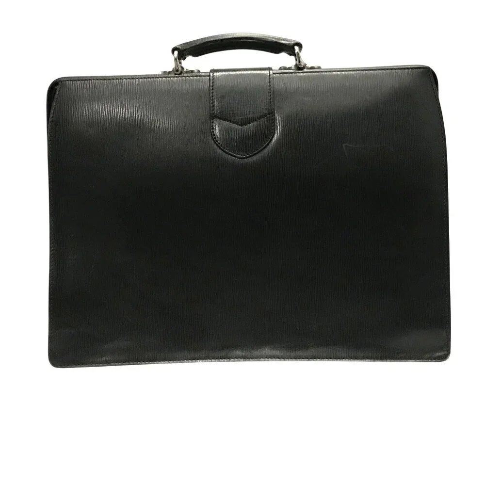 Elegant Black Leather Italian Briefcase Professional Business Luxury Bag